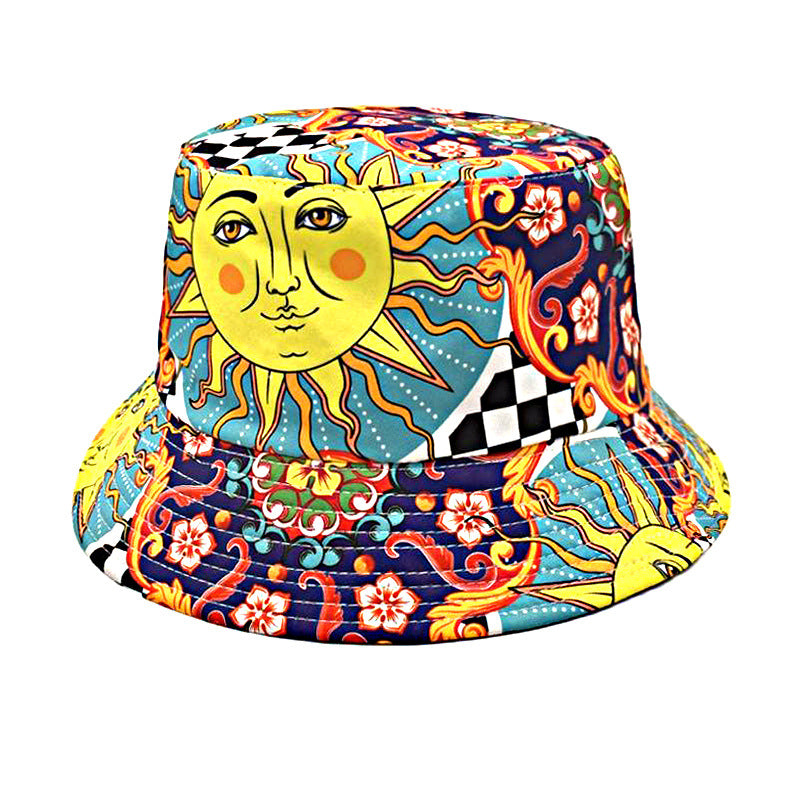 Sombrero de cubo de girasol bohemio de poliéster al por mayor